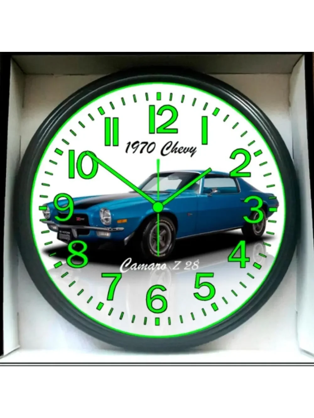 1970 Chevy Camaro Z28 Glow In The Dark Wall Clock New!